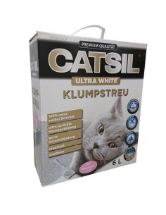 Catsil Ultra White cat litter - baby powder 6 L box