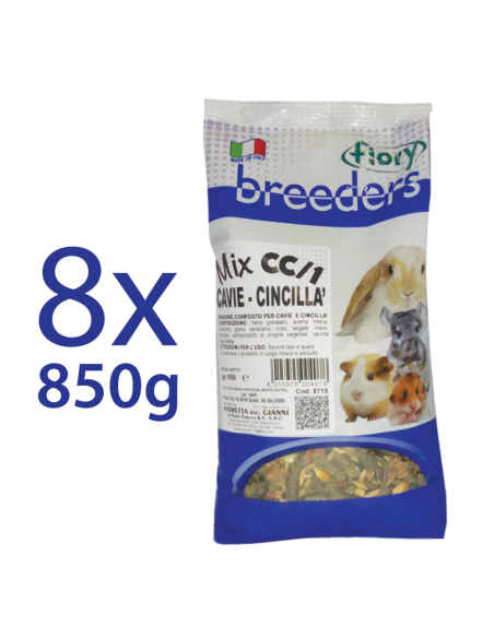 Fiory Breeders Mix for chinchillas & guinea pigs 6,8 kg (8 x 850 g)