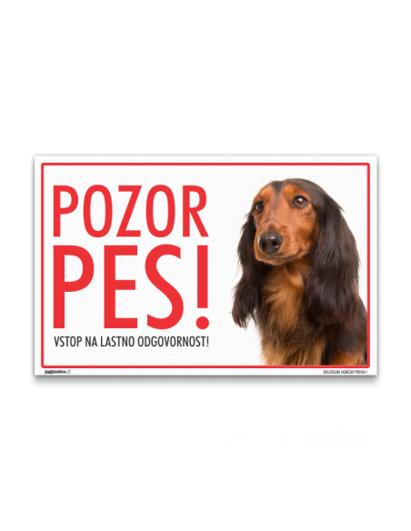 Pasja tablica z napisom - Pozor Pes