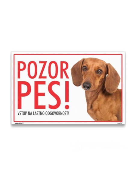 Pasja tablica z napisom - Pozor Pes