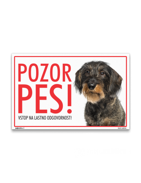Pasja tablica z napisom - Pozor Pes