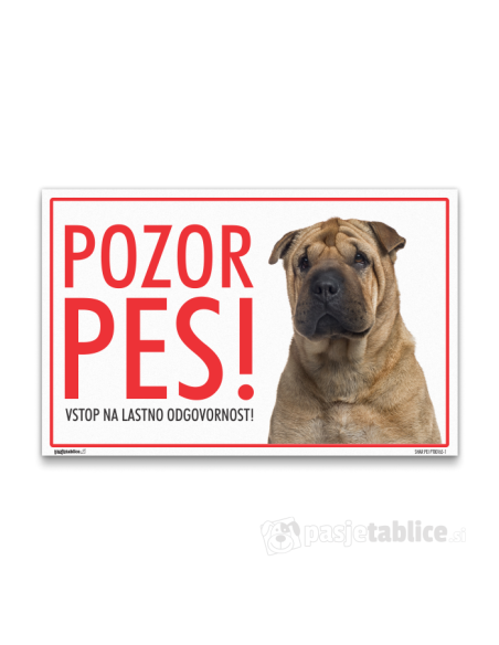 Pasja tablica z napisom - Pozor Pes