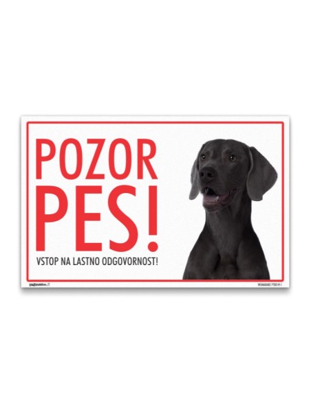 Pasja tablica z napisom - Pozor Pes