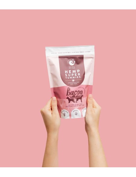 Hemp Super Yummies snack for dogs, bacon 250 g