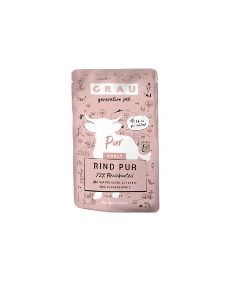 Grau Pur Adult wet food for cats, Beef 125 g