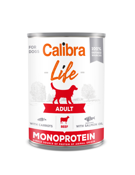 Calibra Life Adult wet food Beef with carrots 400g