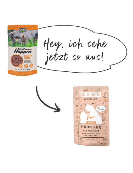 Grau Pur Adult Cat pouch, Chicken 125 g