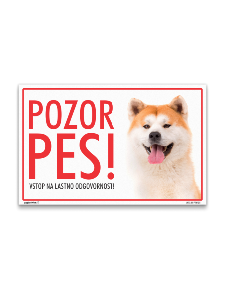 Pasja tablica z napisom - Pozor Pes