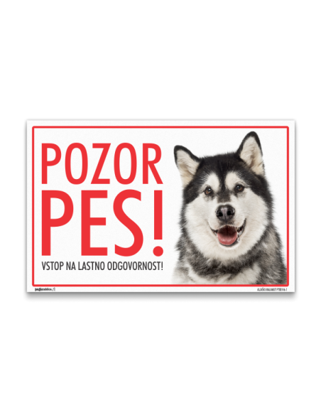 Pasja tablica z napisom - Pozor Pes