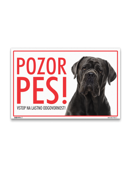 Pasja tablica z napisom - Pozor Pes