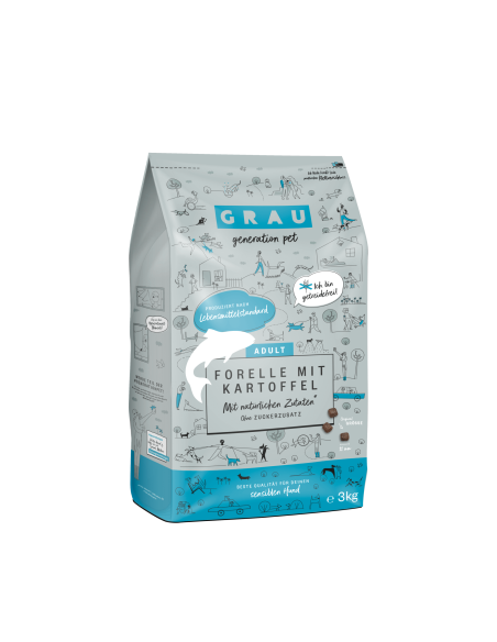 Grau Generation Pet dry food for dogs, Trout and potatoes 3kg