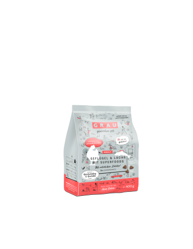 Grau Generation Pet dry food for cats, Salmon and poultry 400 g