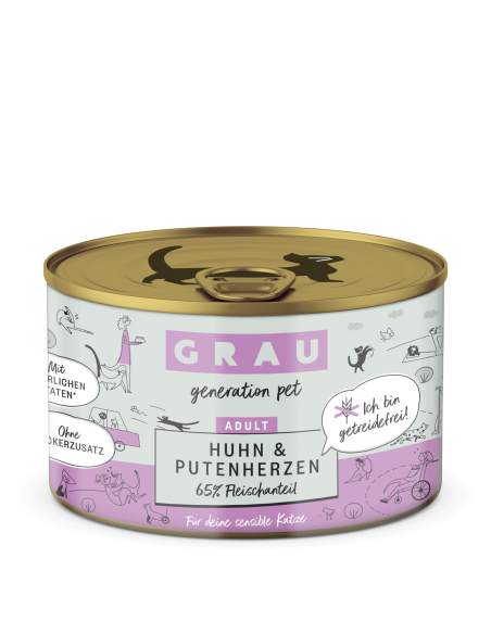 Grau Generation Pet Adult, Chicken and hearts 200g