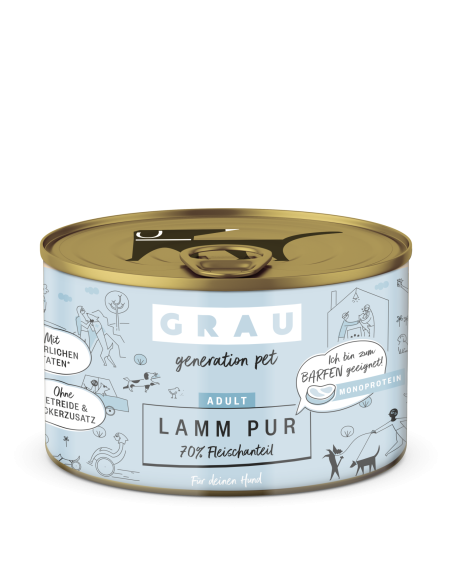Grau Generation Pet dog can, Lamb 200g