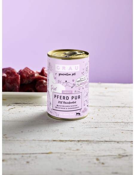 Grau Generation Pet dog can, Pur Horse 200g