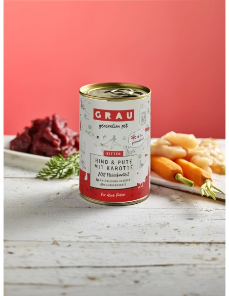 Grau Cat can Kitten Beef & Turkey & Carrots 200 g