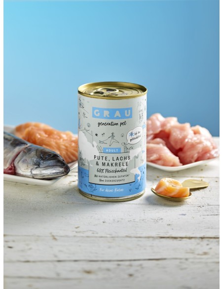 Grau Cat can Turkey & Salmon & Mackerel 200 g