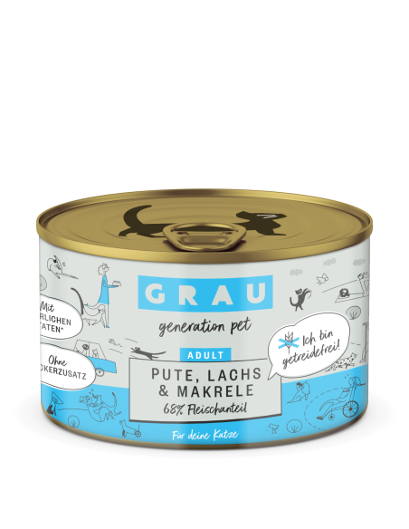 Grau Cat can Turkey & Salmon & Mackerel 200 g