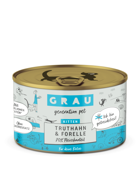 Grau Cat can Kitten Turkey & Trout 200 g