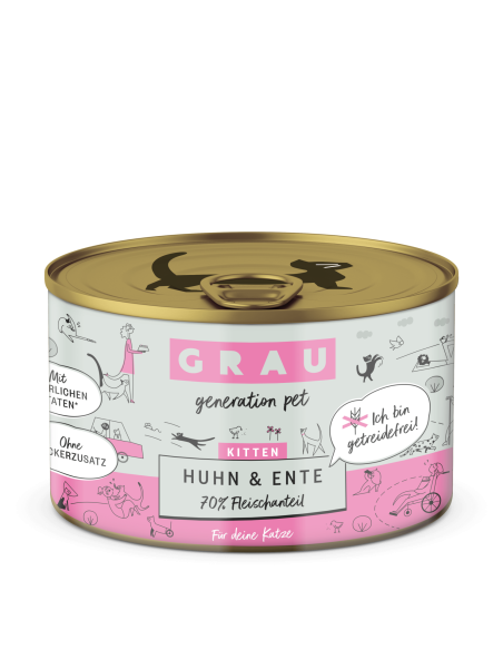 Grau Cat Kitten can Duck & Chicken 200 g