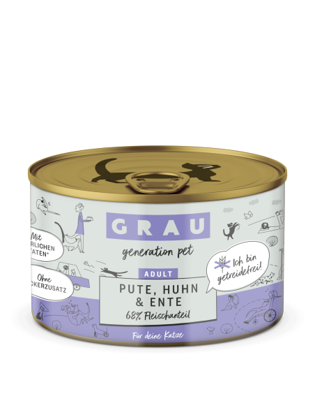 Grau Cat can Chicken, Turkey & Duck 200 g