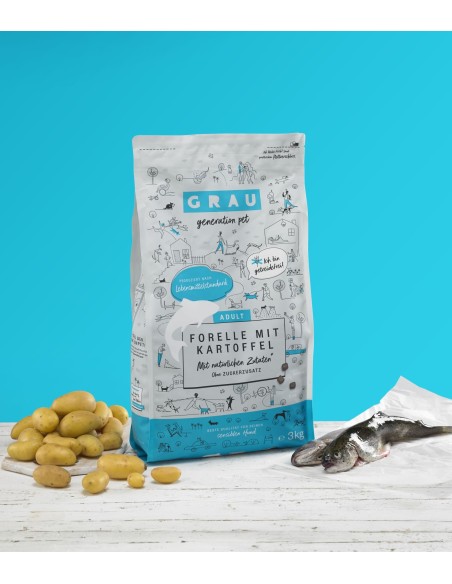 Grau Generation Pet dry food for dogs, Trout and potatoes 3kg
