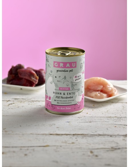 Grau Cat Kitten can Duck & Chicken 400 g
