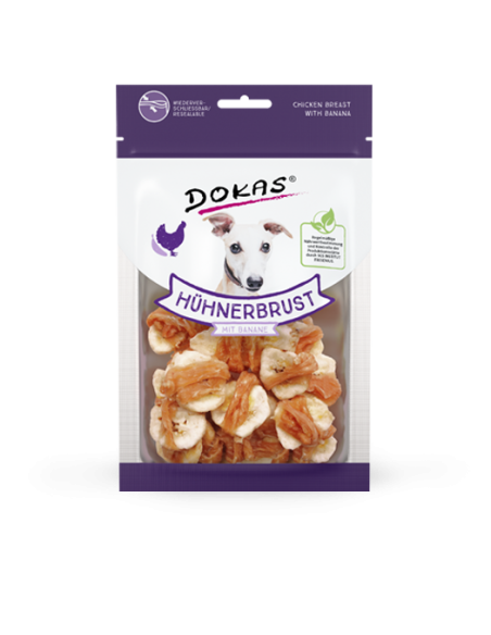Dokas Dog Snack Dried Chicken Breast with Banana 70g