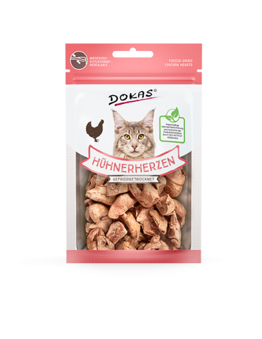Dokas Cat Snack dried chicken Hearts 12g