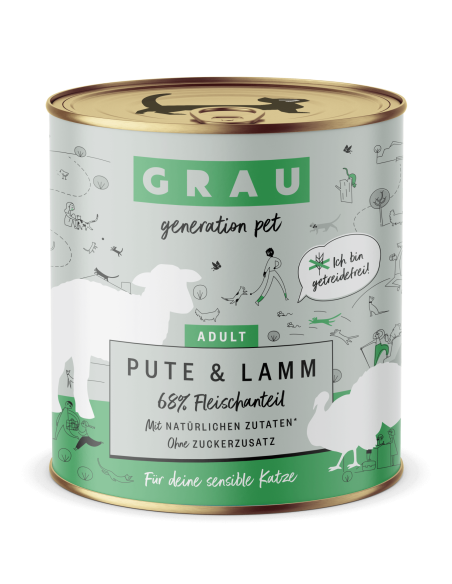 Grau Cat can Turkey & Lamb 800 g