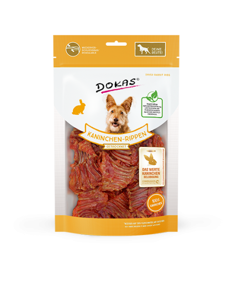 Dokas Dog Dried Rabbit Ribs, 100g