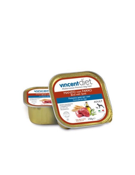 Vincent Diet Adult konzerva Govedina & Pira za pse 150g