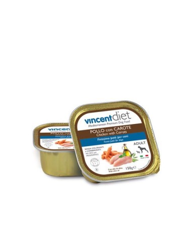 Vincent Diet Adult konzerva Piščanec & Korenje za pse 150g