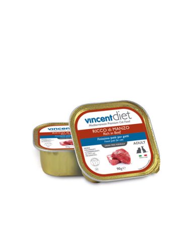 Vincent Diet Adult hrana za mačke, govedina brez žit 90 g