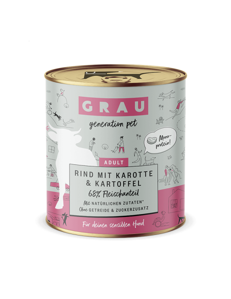 Grau GP can Beef, carrots and potatoes, dog food 800g