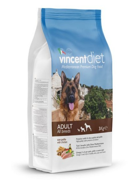 Vincent Diet Dog Adult, piščanec, 3kg