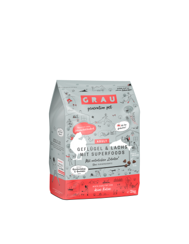 Grau Generation Pet dry food for cats, Salmon and poultry 2kg