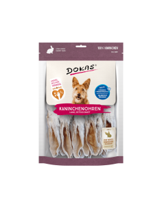 Dokas Dog Snack Dried Rabbit Ears With Fur 180g