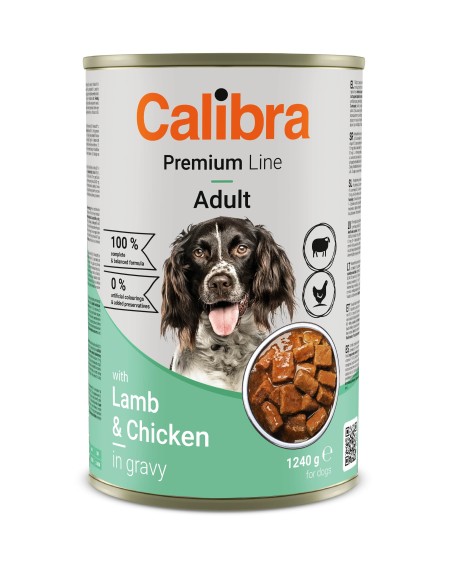 Calibra Dog Premium Lamb & Chicken in gravy 1240g