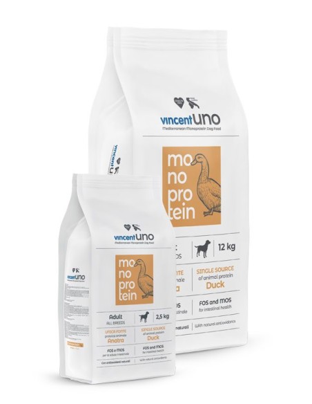 Vincent Uno Dog Adult, Duck, 2,5 kg