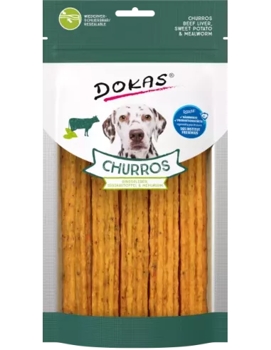 Dokas Churros z govedino, insekti in sladkim krompirjem 150g