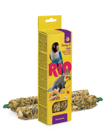 Rio palčka za srednje papige z medom in oreščki 2x75g